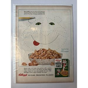 Vintage 1952 Kellogg's Frosted Flakes Cereal Print Ad